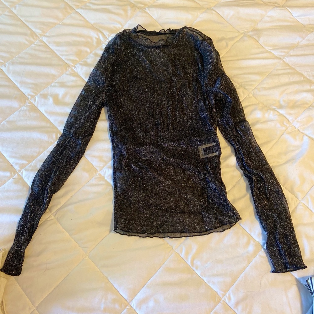 Cute Shein Sheer Shimmer Top